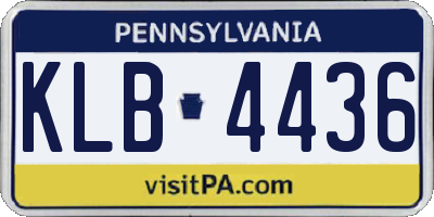 PA license plate KLB4436