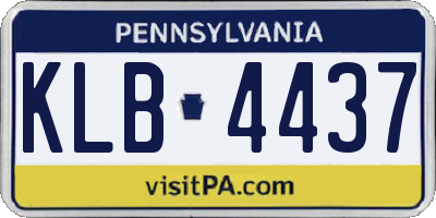 PA license plate KLB4437