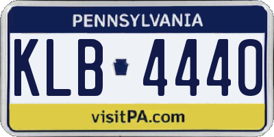 PA license plate KLB4440