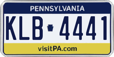 PA license plate KLB4441