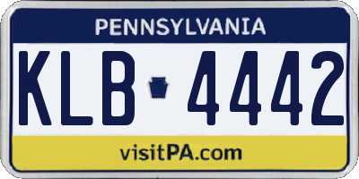 PA license plate KLB4442