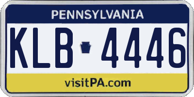 PA license plate KLB4446
