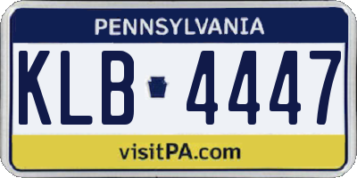 PA license plate KLB4447