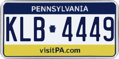 PA license plate KLB4449