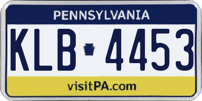 PA license plate KLB4453