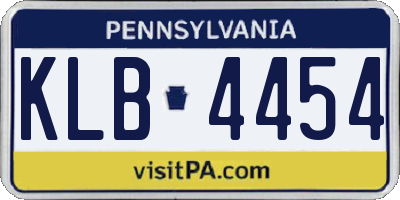 PA license plate KLB4454