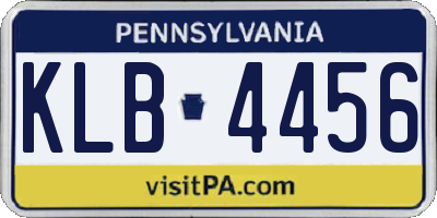 PA license plate KLB4456
