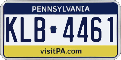 PA license plate KLB4461