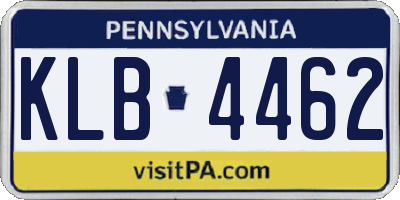 PA license plate KLB4462
