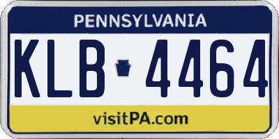 PA license plate KLB4464