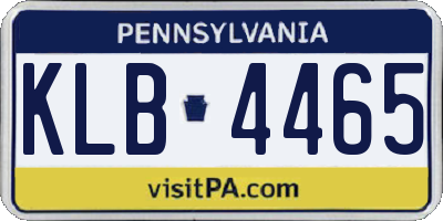 PA license plate KLB4465