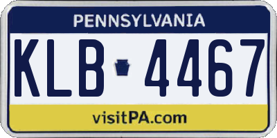 PA license plate KLB4467
