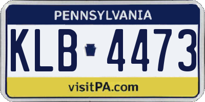 PA license plate KLB4473