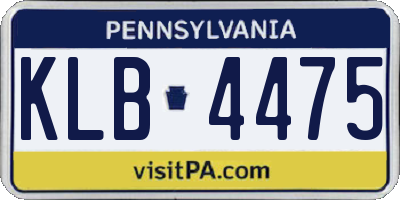 PA license plate KLB4475