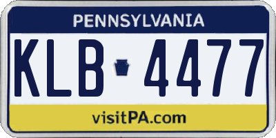 PA license plate KLB4477