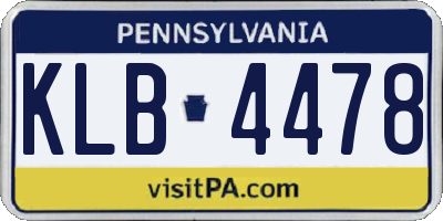 PA license plate KLB4478