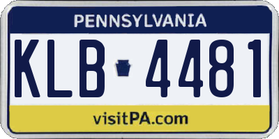 PA license plate KLB4481