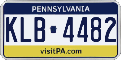 PA license plate KLB4482