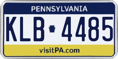 PA license plate KLB4485