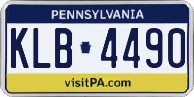 PA license plate KLB4490