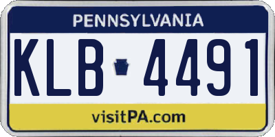 PA license plate KLB4491
