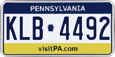 PA license plate KLB4492