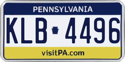 PA license plate KLB4496