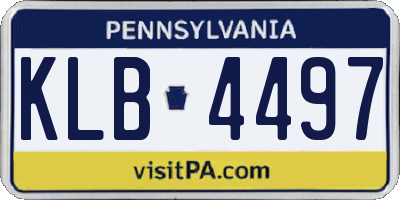 PA license plate KLB4497