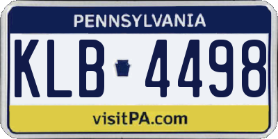 PA license plate KLB4498