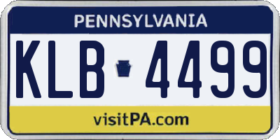 PA license plate KLB4499