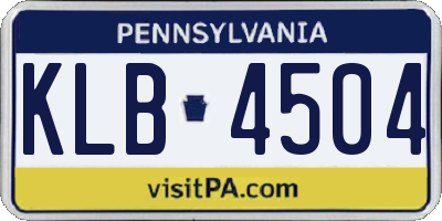 PA license plate KLB4504