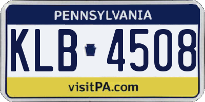 PA license plate KLB4508