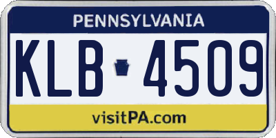 PA license plate KLB4509