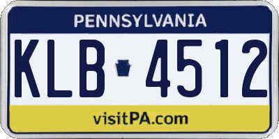 PA license plate KLB4512