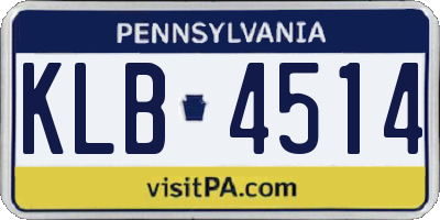 PA license plate KLB4514