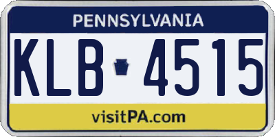 PA license plate KLB4515