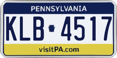 PA license plate KLB4517