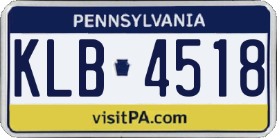 PA license plate KLB4518
