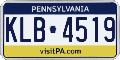 PA license plate KLB4519