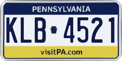 PA license plate KLB4521