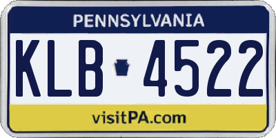 PA license plate KLB4522
