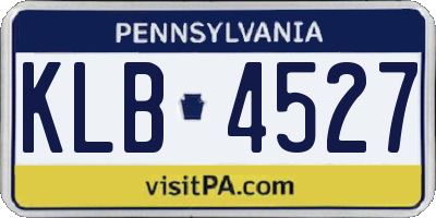 PA license plate KLB4527