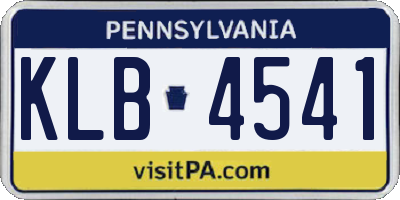 PA license plate KLB4541