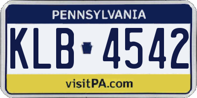 PA license plate KLB4542