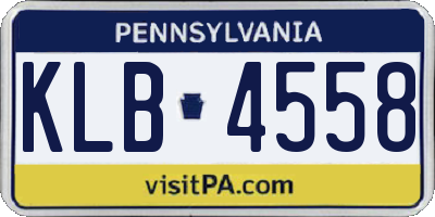 PA license plate KLB4558