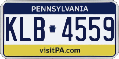 PA license plate KLB4559