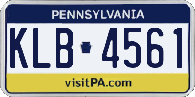 PA license plate KLB4561