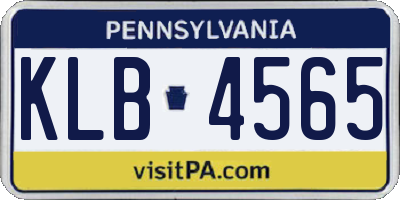 PA license plate KLB4565