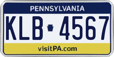 PA license plate KLB4567