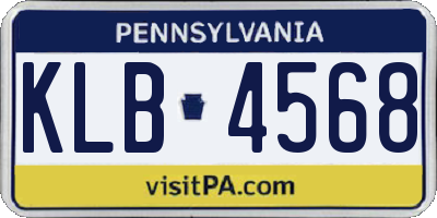 PA license plate KLB4568